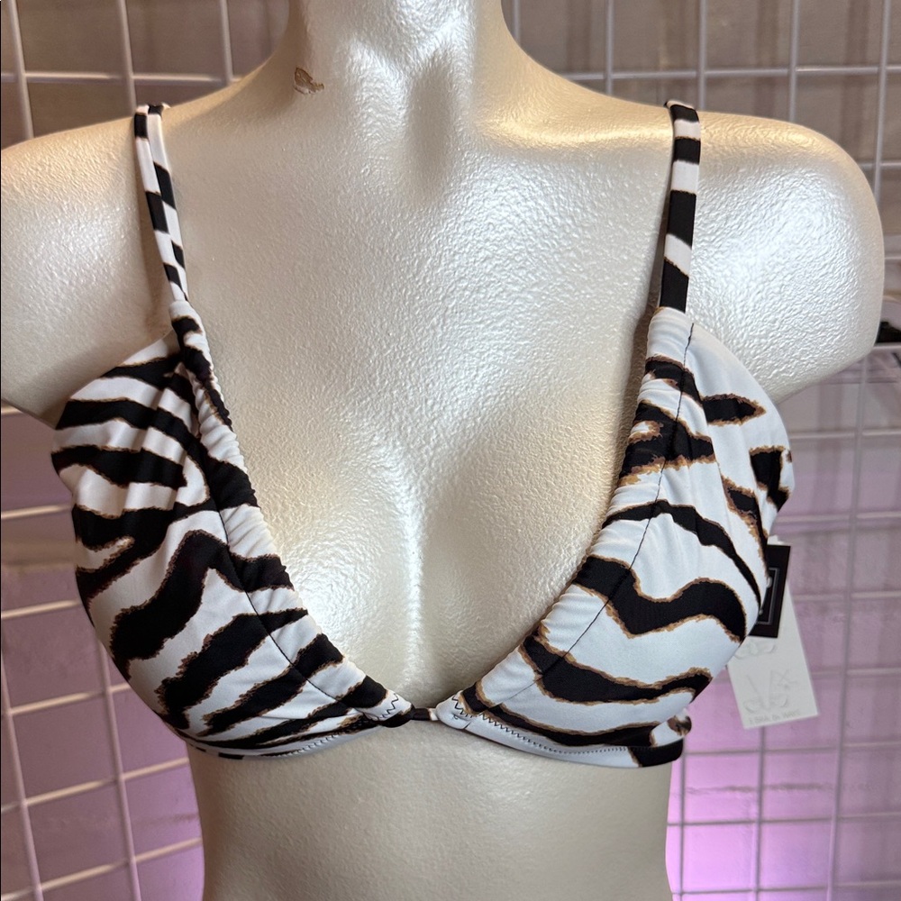 Zebra Print Bikini Top XL